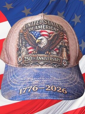 USA 250th Anniversary 1776 - 2026 Eagle Unisex Ballcap NEW
